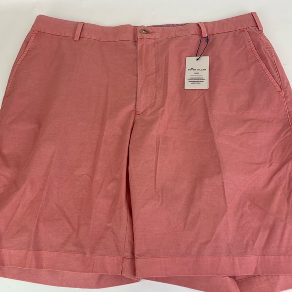 NWT Peter Millar Seaside Golf Shorts Light Cotton Blend Salmon Size 38 $115 - Picture 5 of 9